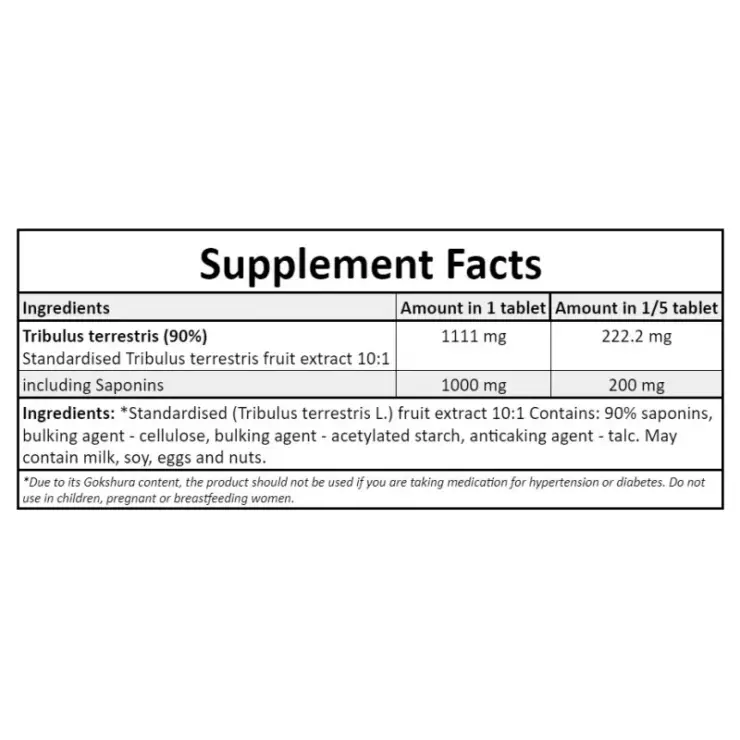Tribulus 1000mg – Hiro.Labs | 100 tabs – 90% Saponins - Image 2