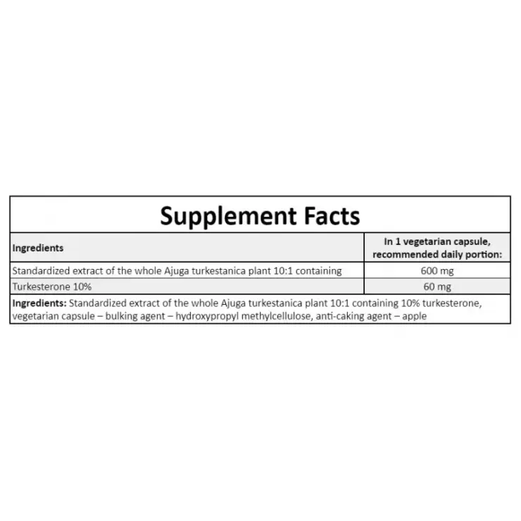 Turkesterone 600mg – Hiro.Labs | 90 κάψουλες - Image 2